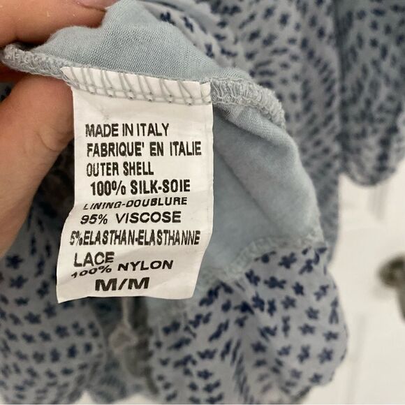 Prontomoda Giusy Printed Italian Silk Tunic Blouse Womens Size Medium - Picture 4 of 6